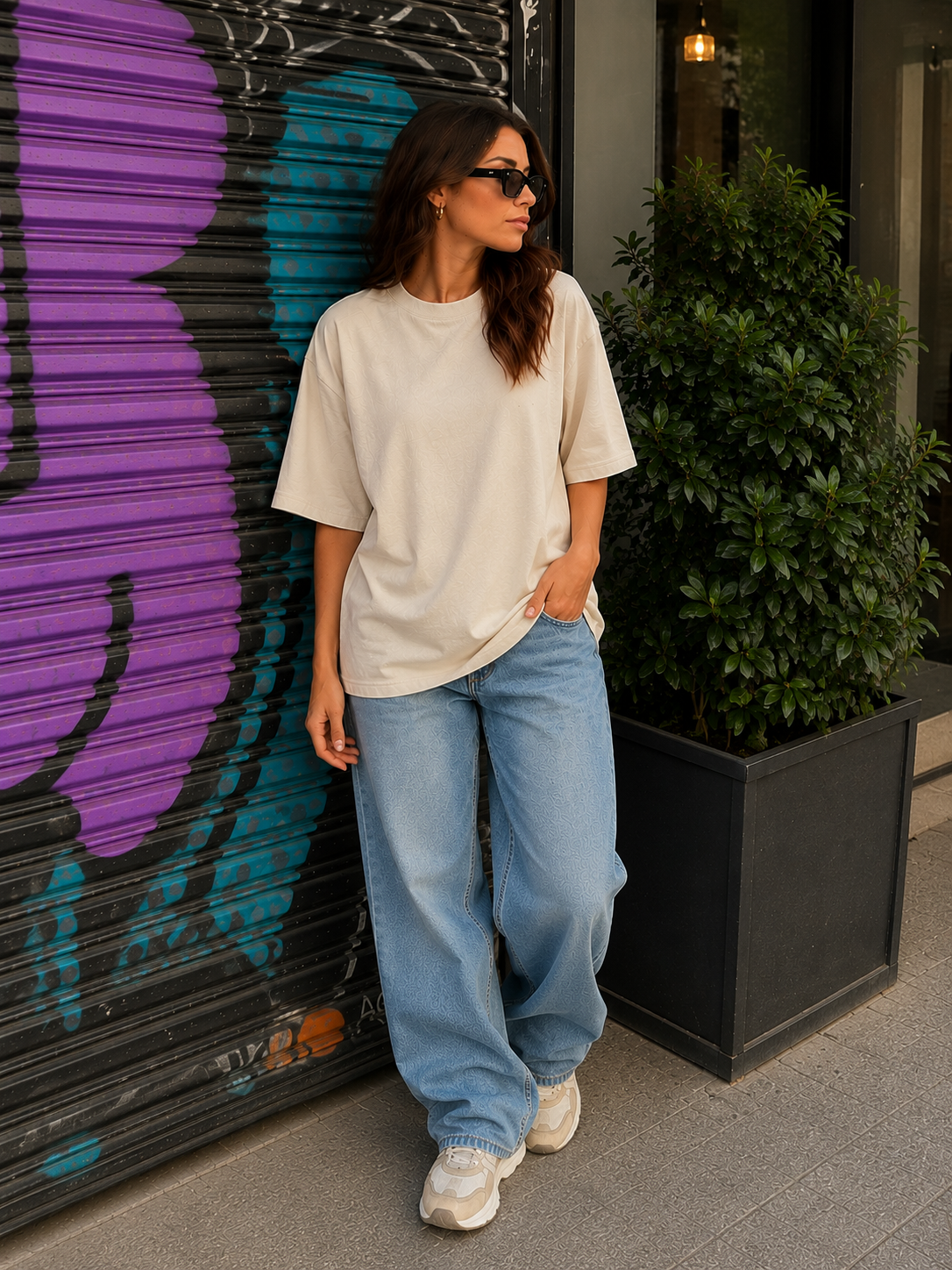 Coffe & Cat Club Oversize T-Shirt