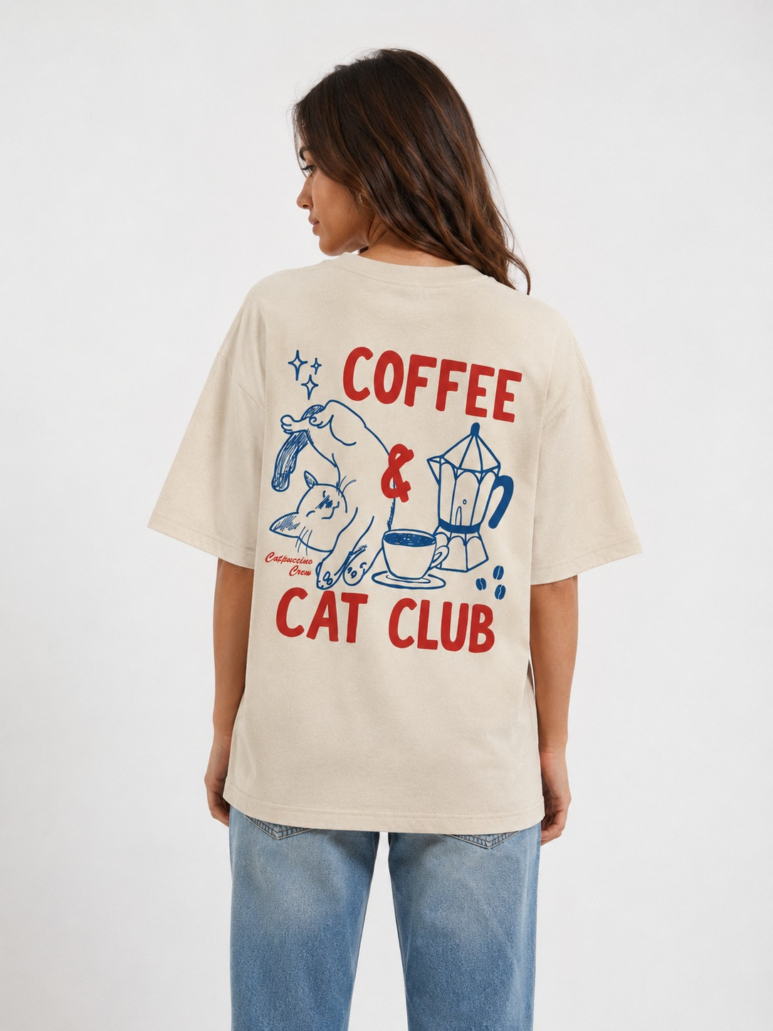 Coffe & Cat Club Oversize T-Shirt