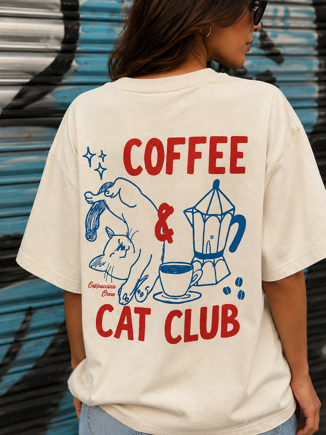 Coffe & Cat Club Oversize T-Shirt